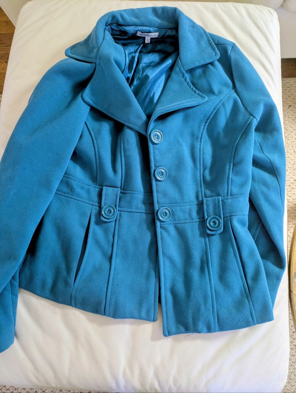 Charlotte Russe Teal Tailored Button Jacket